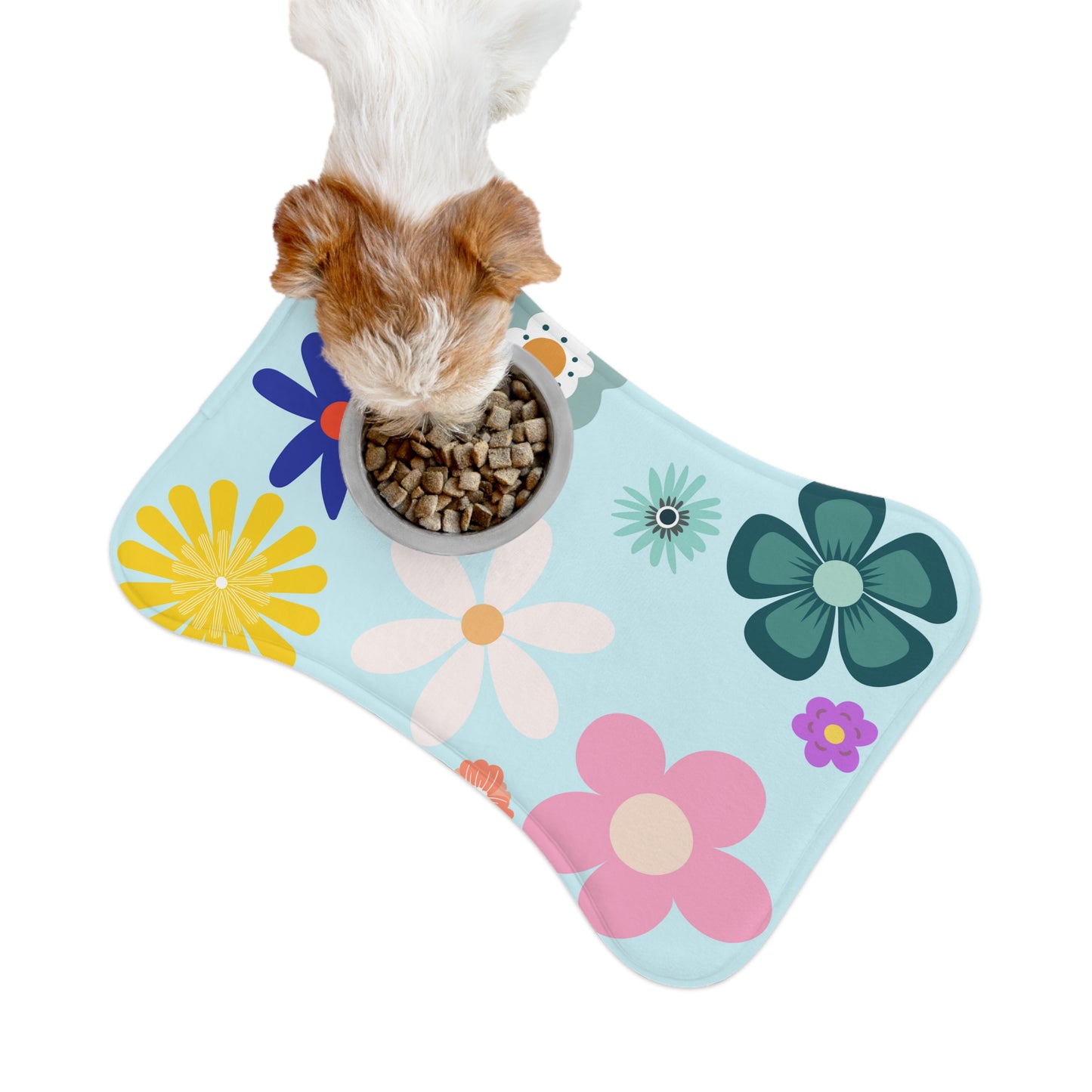 Flowered Bone or Fish Shape Pet Feeding Mats