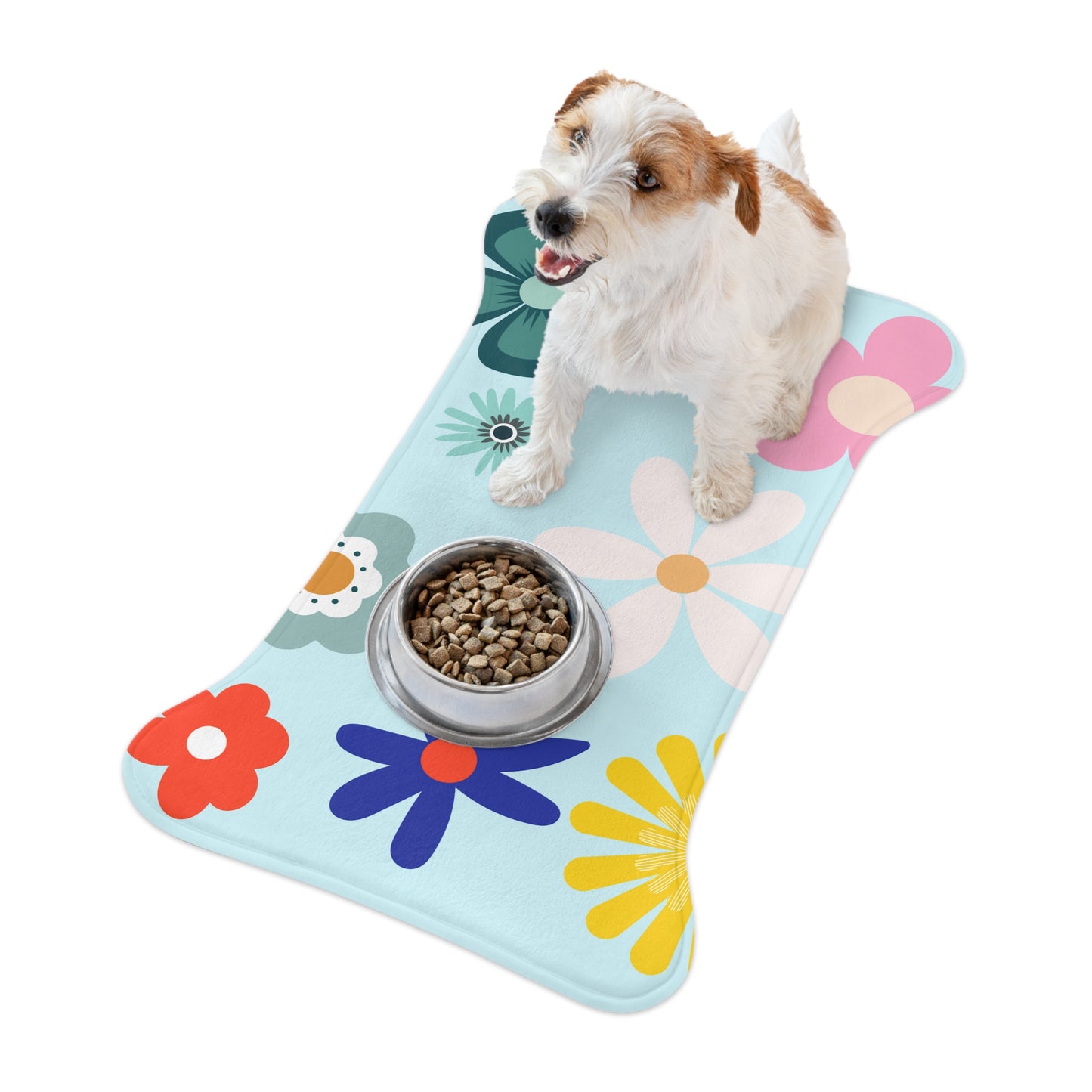 Flowered Bone or Fish Shape Pet Feeding Mats
