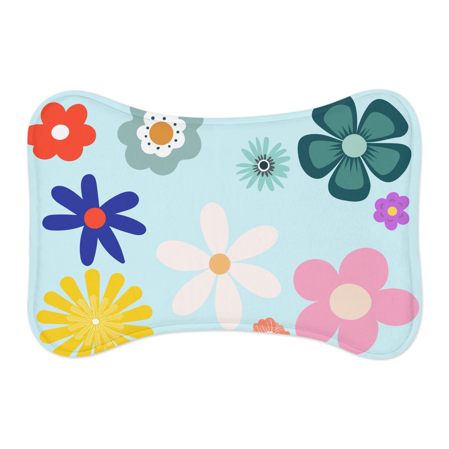 Flowered Bone or Fish Shape Pet Feeding Mats