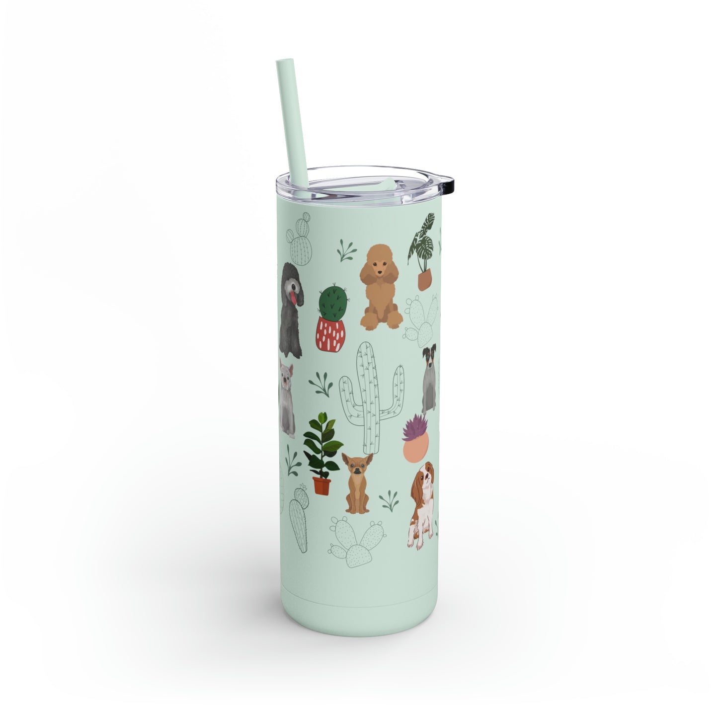 Southwest Dogs Skinny Matte Tumbler, 20oz/Drink Tumbler/Dog Themed Gift