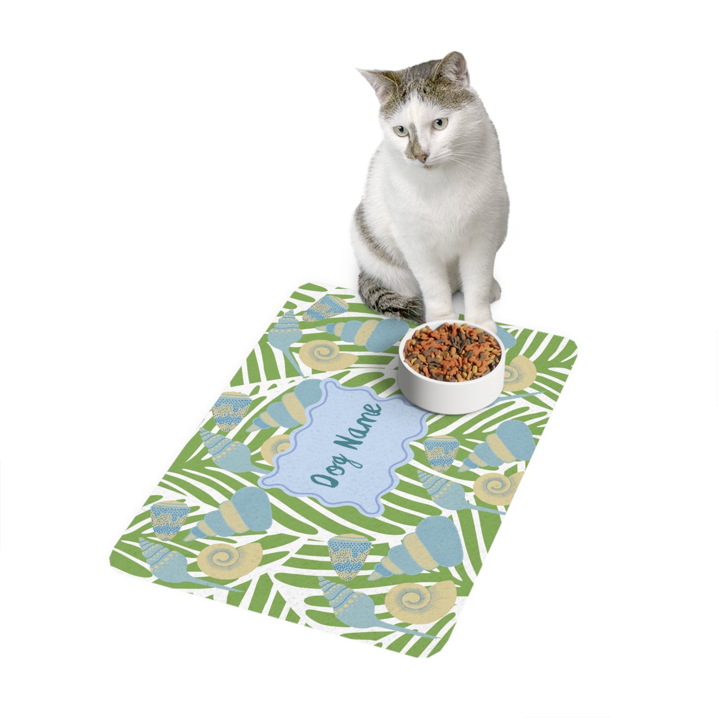 Tropical personalized Dog or Cat Pet Food Mat (12x18)