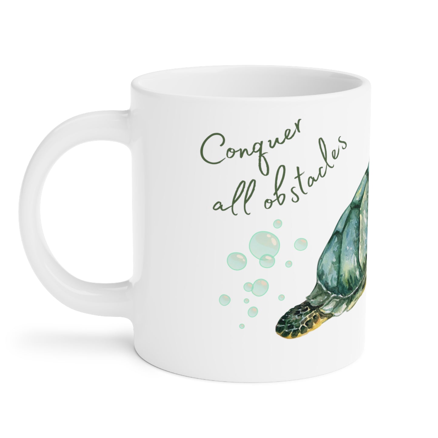 Turtle Themed Mug/Conquer All Obstacles Personalized Mug/Ceramic Mugs (11oz\15oz\20oz)