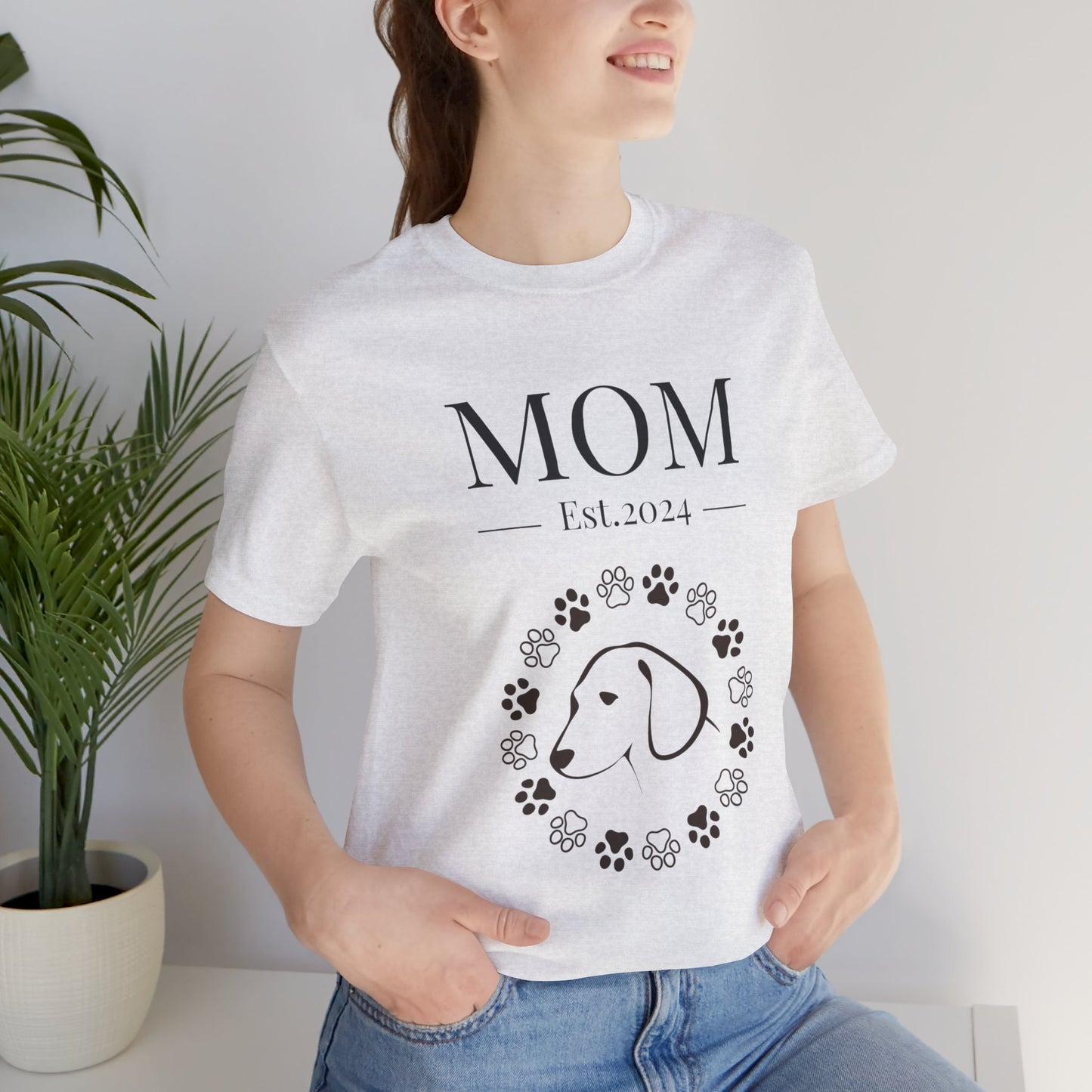 Mom Est in your year! Personalized Dog Mom T Shirt/Unisex Jersey Short Sleeve Tee/Mother's Day Gift/Dog Mom Gift