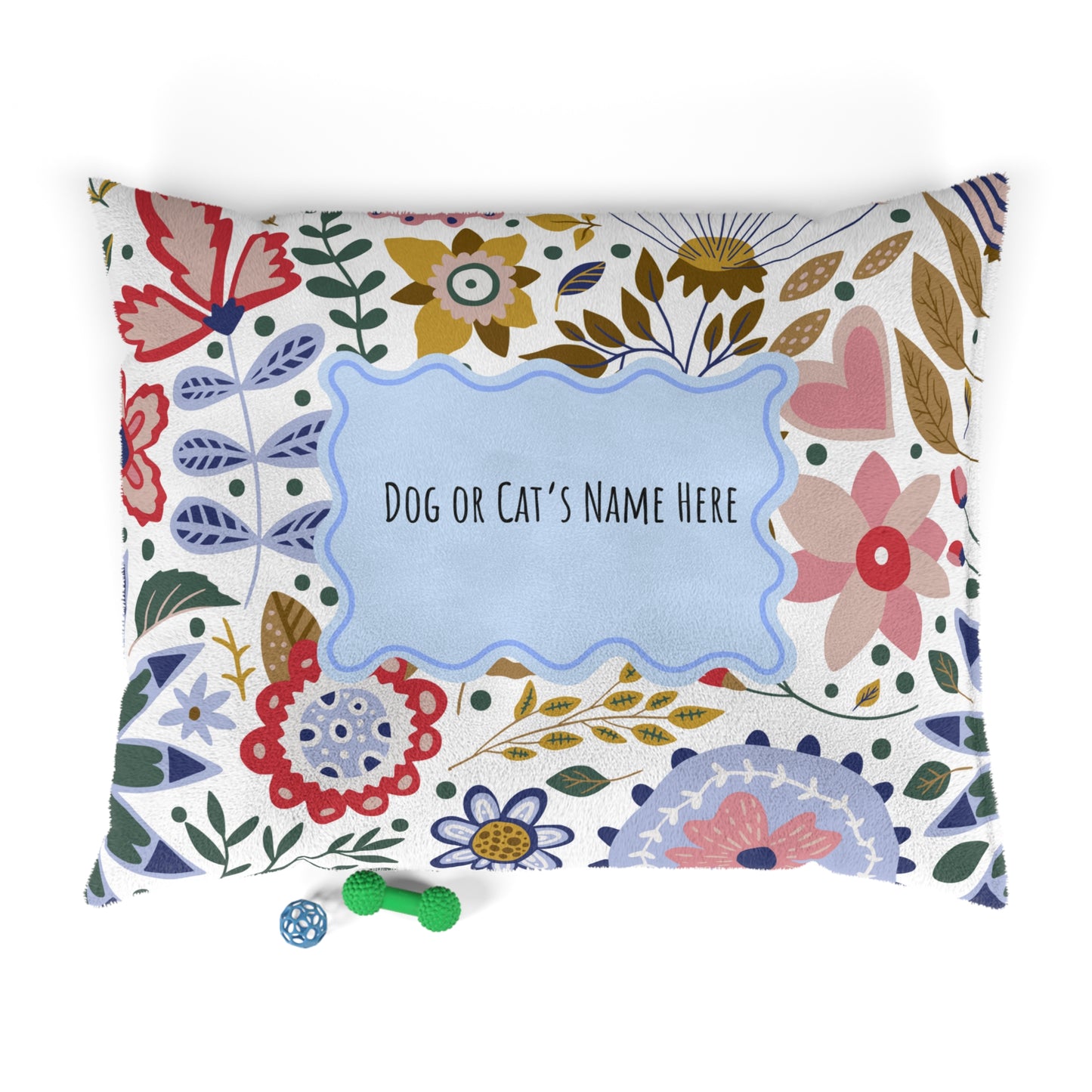 Personalized Flowered Pet Bed