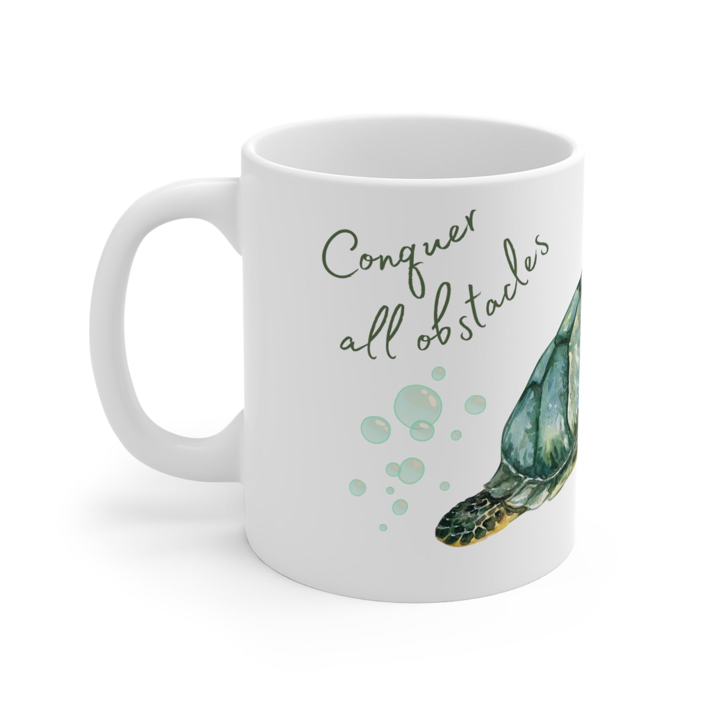 Turtle Themed Mug/Conquer All Obstacles Personalized Mug/Ceramic Mugs (11oz\15oz\20oz)