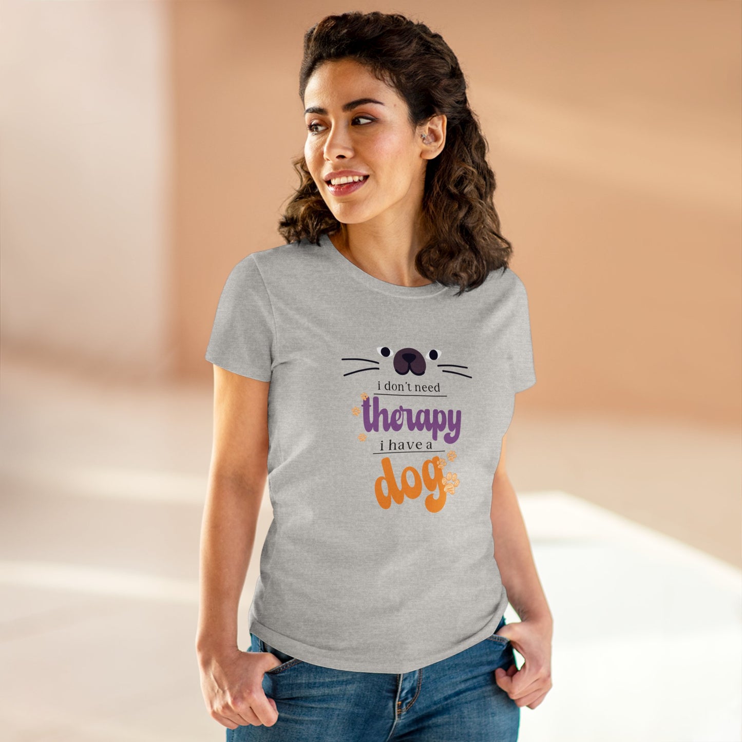 I don't need therapy I have a dog T Shirt/Women's Midweight Cotton Tee/Woman's short sleeve tee