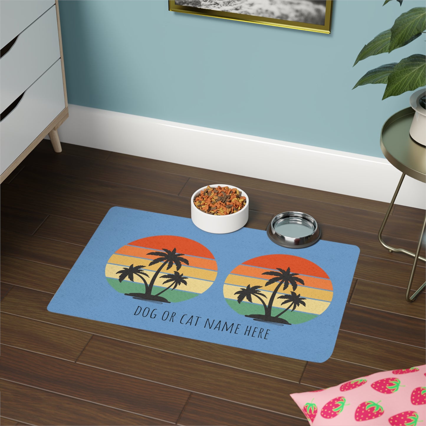 California Dreamin' Dog or Cat Pet Food Mat (12x18)