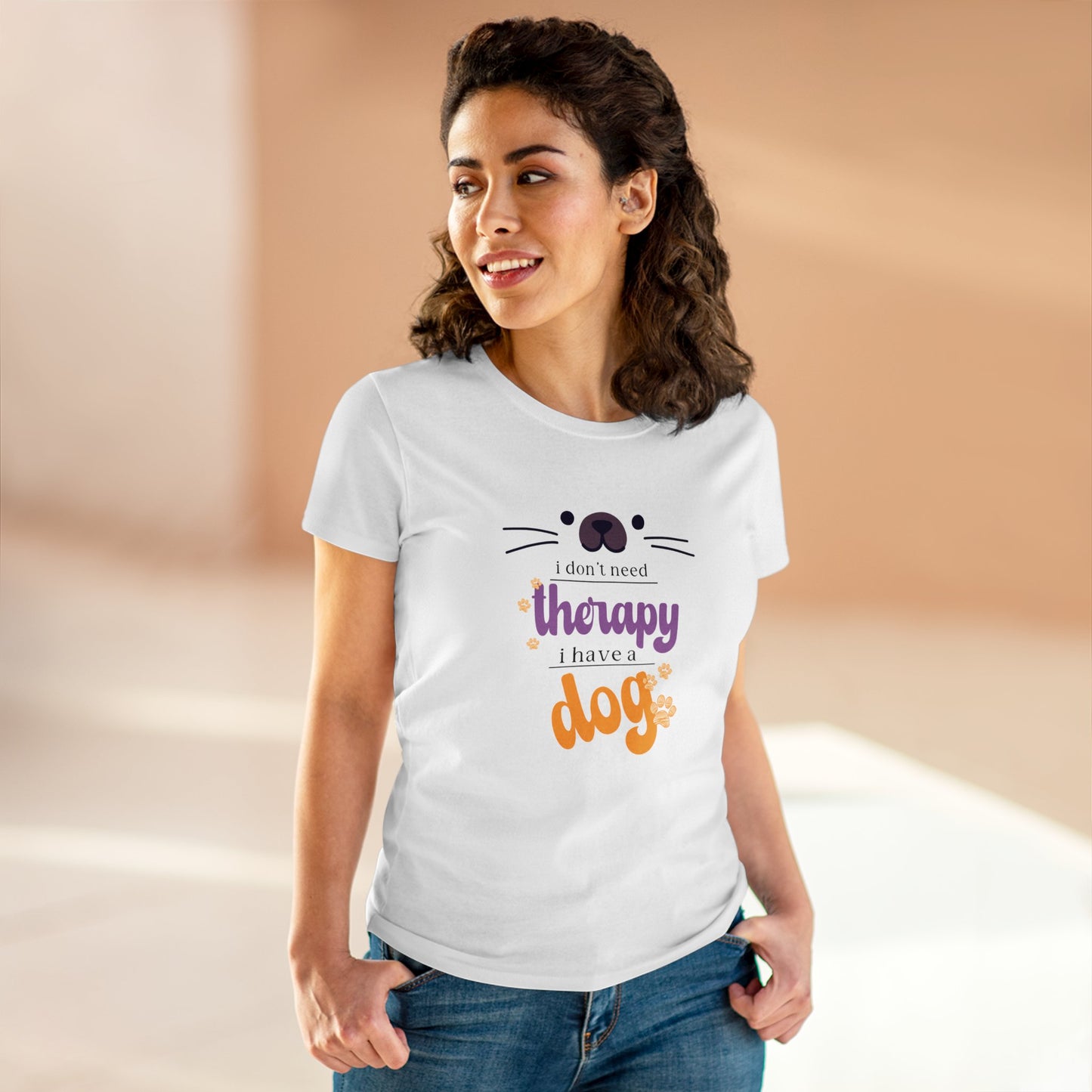 I don't need therapy I have a dog T Shirt/Women's Midweight Cotton Tee/Woman's short sleeve tee