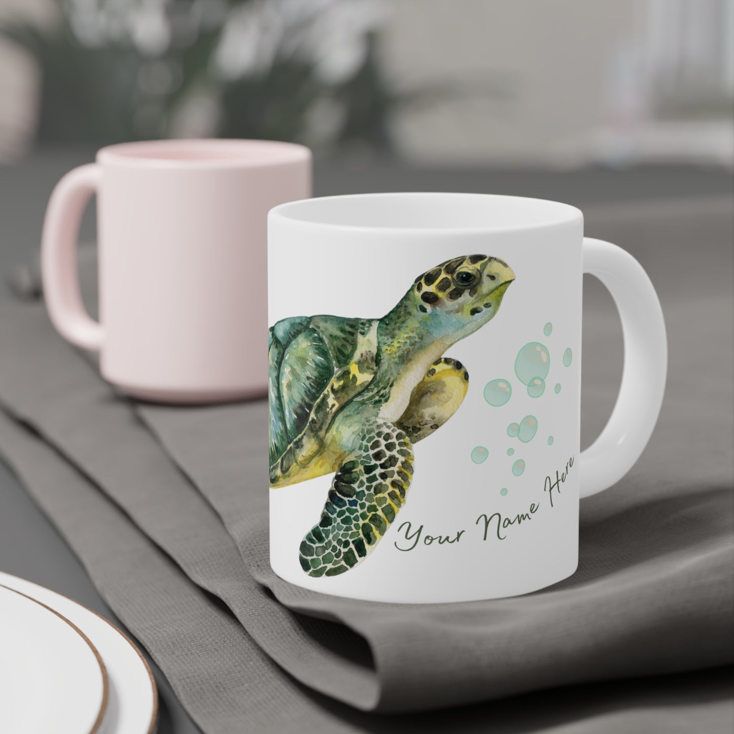 Turtle Themed Mug/Conquer All Obstacles Personalized Mug/Ceramic Mugs (11oz\15oz\20oz)