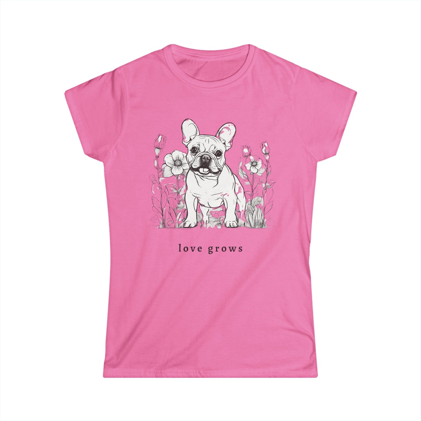 Frenchie Women's Softstyle Tee/Woman's T Shirt/Dog Themed T Shirt