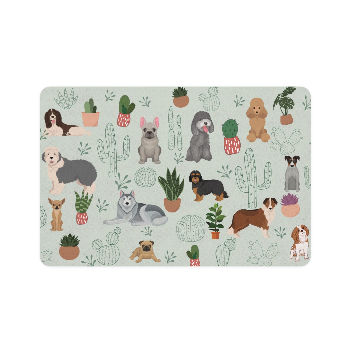 Cactus Dog Food Bowl Mat/Dog Pete Food Mat(12x18)