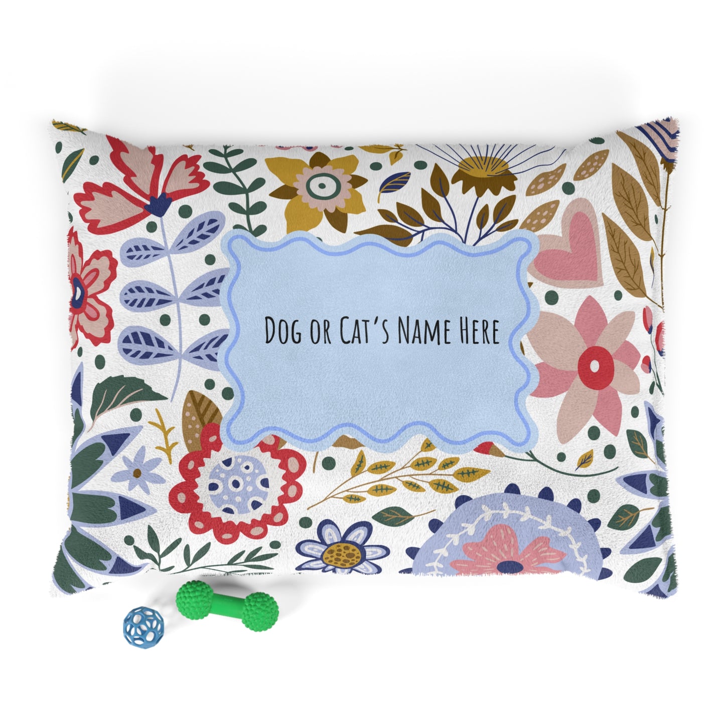 Personalized Flowered Pet Bed