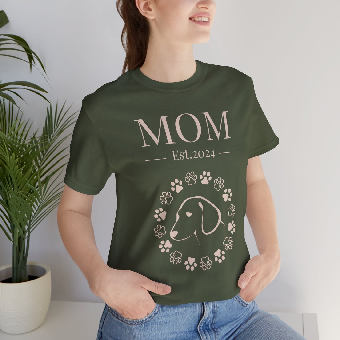 Mom Est in your year! Personalized Dog Mom T Shirt/Unisex Jersey Short Sleeve Tee/Mother's Day Gift/Dog Mom Gift