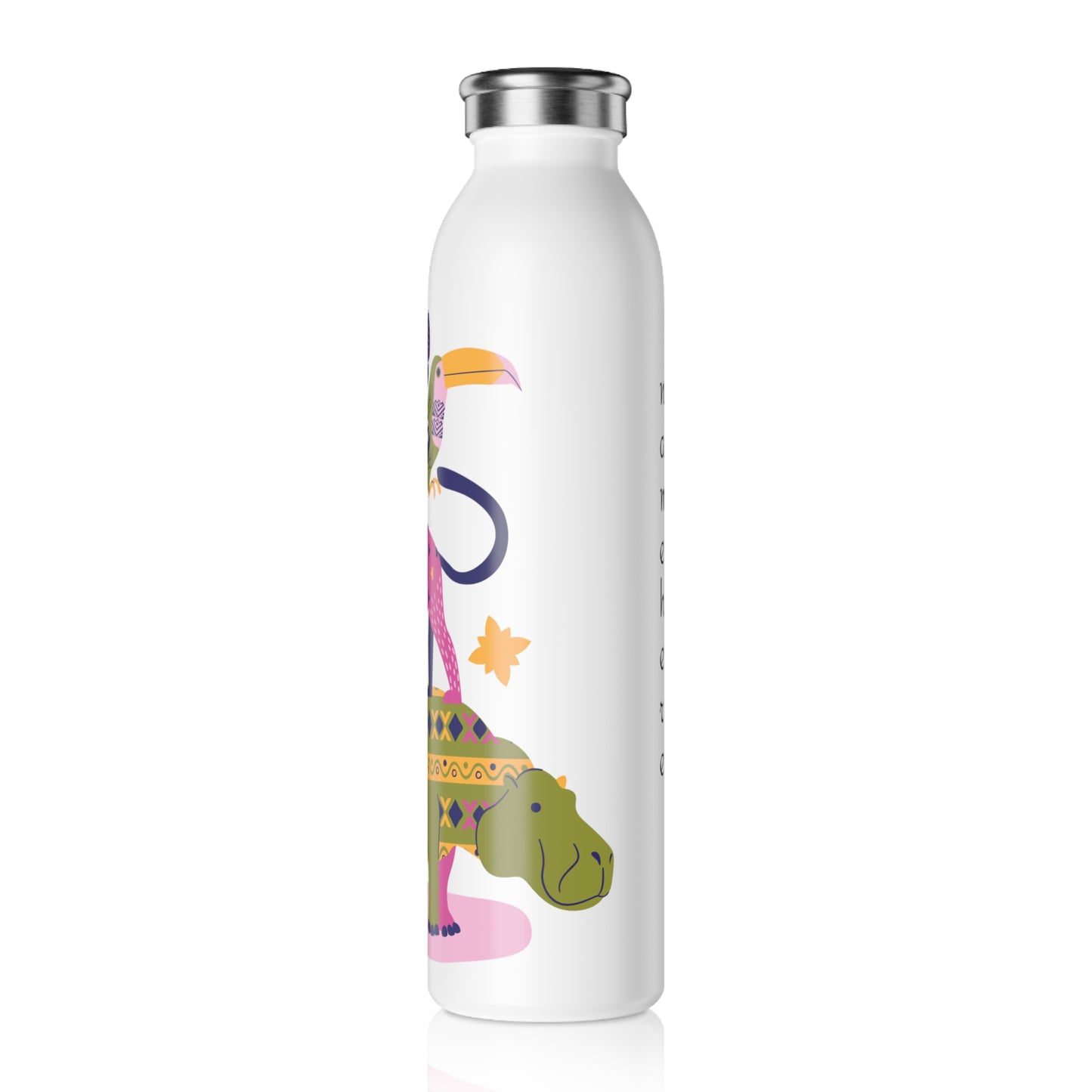 Personalized Stacked Animal Slim Water Bottle/Personalized water bottle/Cold/Hot Water Bottle