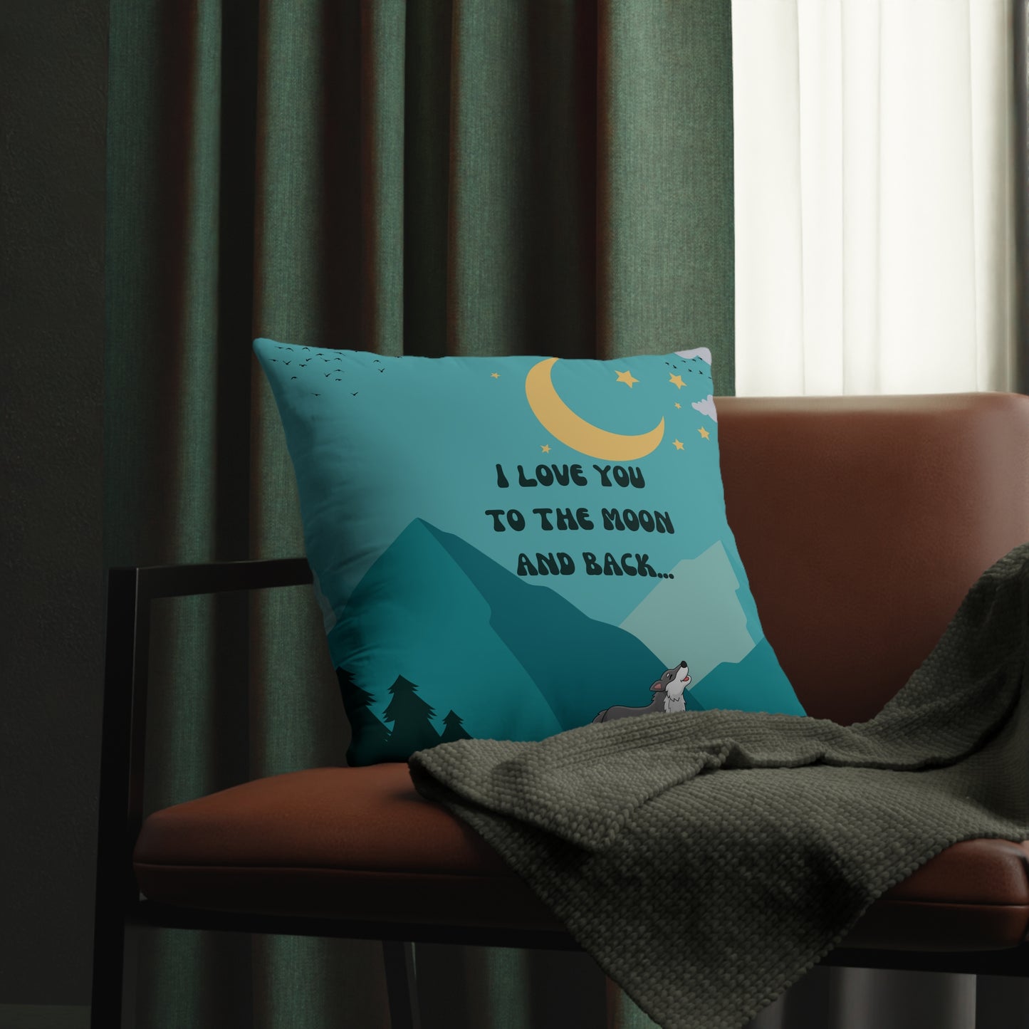 I Love You to The Moon And Back Waterproof Pillow/Nursery Pillow/Home Decor/Cute Home Decor Pillow