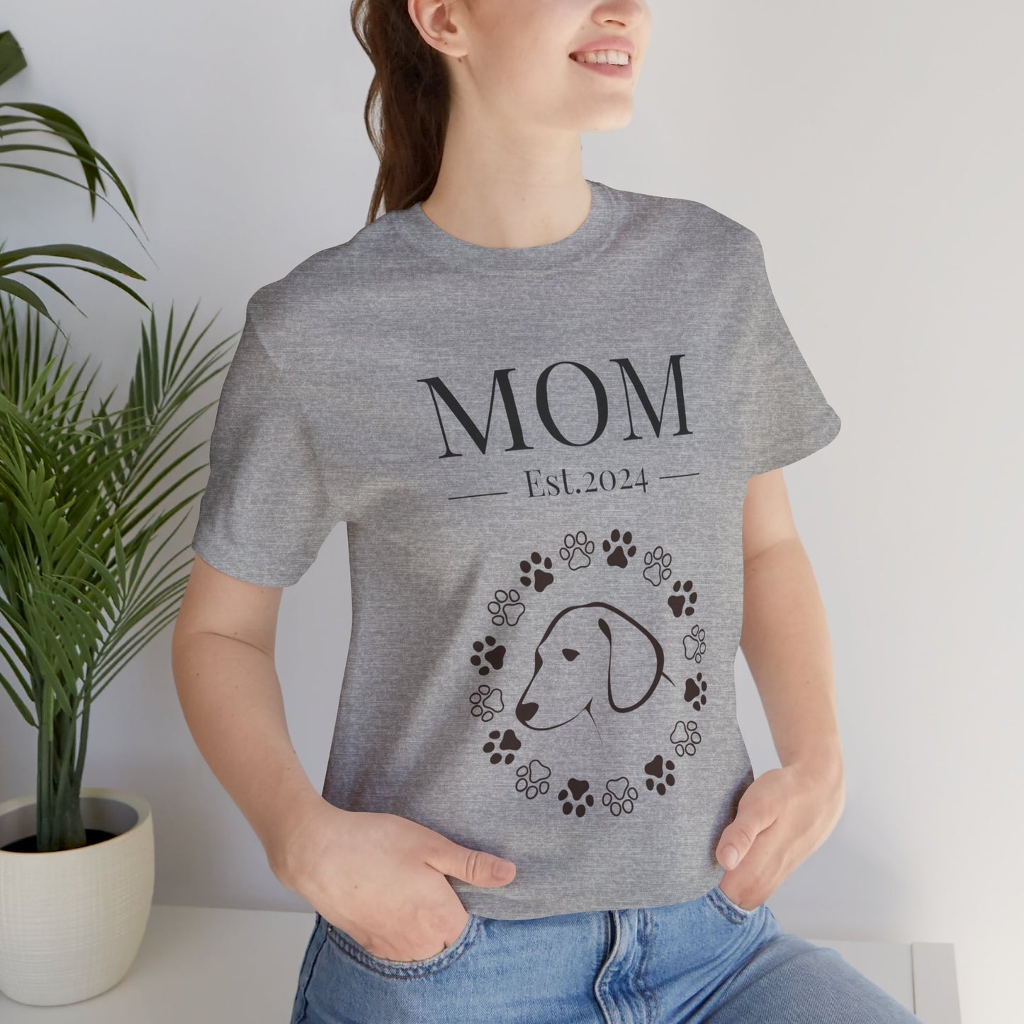 Mom Est in your year! Personalized Dog Mom T Shirt/Unisex Jersey Short Sleeve Tee/Mother's Day Gift/Dog Mom Gift