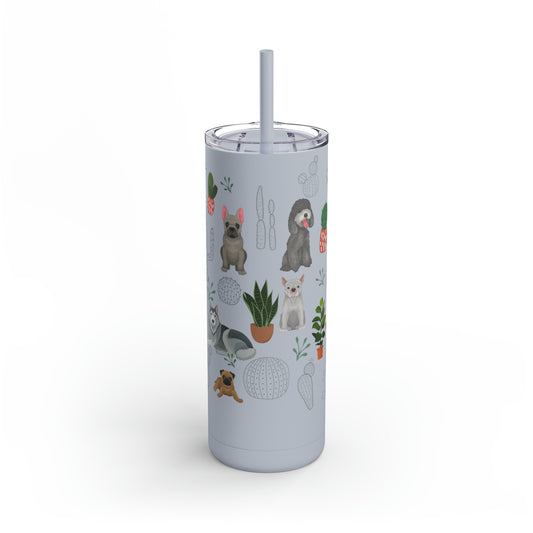 Southwest Dogs Skinny Matte Tumbler, 20oz/Drink Tumbler/Dog Themed Gift