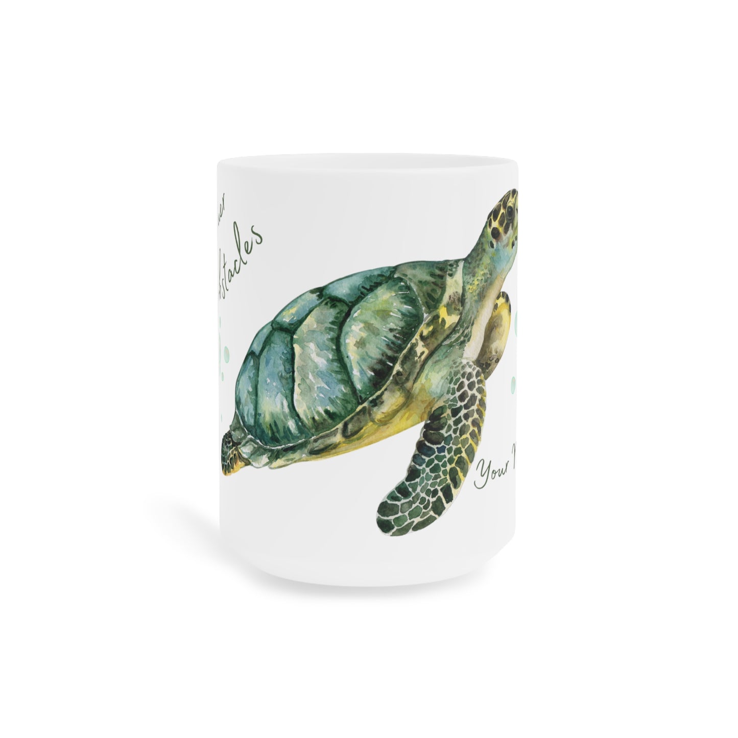 Turtle Themed Mug/Conquer All Obstacles Personalized Mug/Ceramic Mugs (11oz\15oz\20oz)