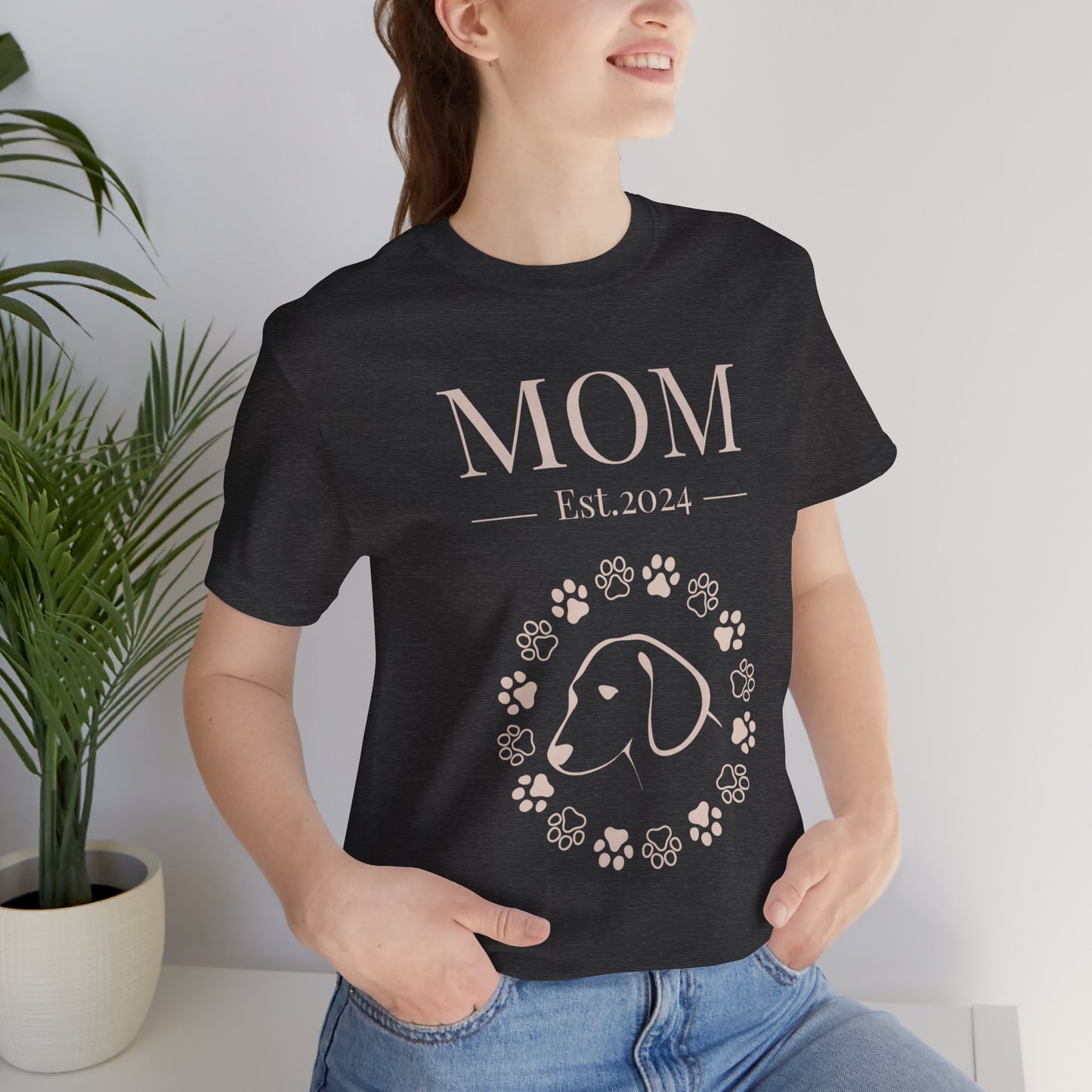 Mom Est in your year! Personalized Dog Mom T Shirt/Unisex Jersey Short Sleeve Tee/Mother's Day Gift/Dog Mom Gift