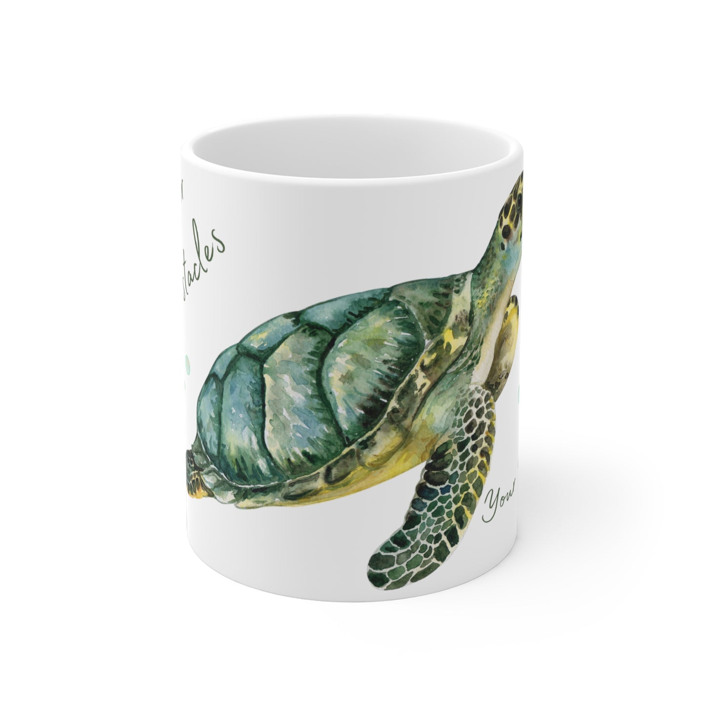 Turtle Themed Mug/Conquer All Obstacles Personalized Mug/Ceramic Mugs (11oz\15oz\20oz)