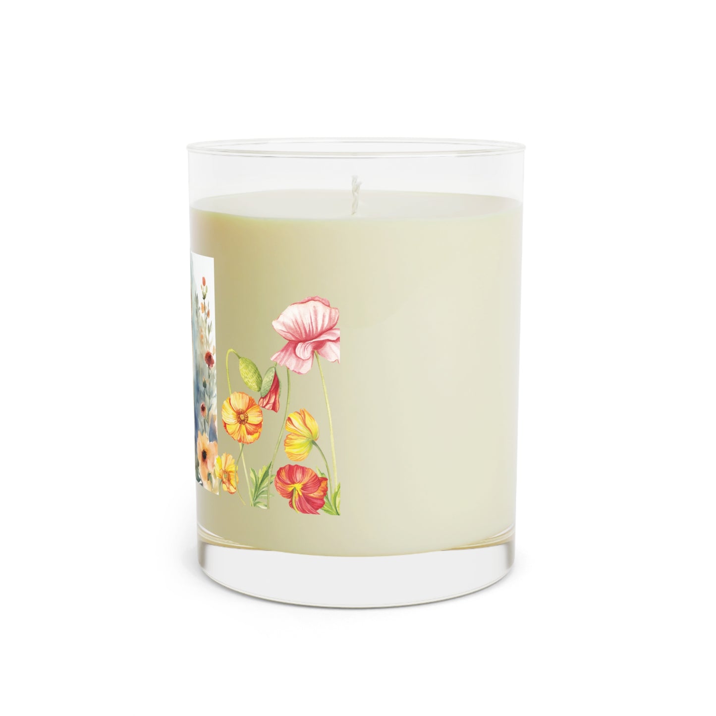 Dog and Flowers Scented Candle - Full Glass, 11oz/Golden Retriever Dog Themed Candle