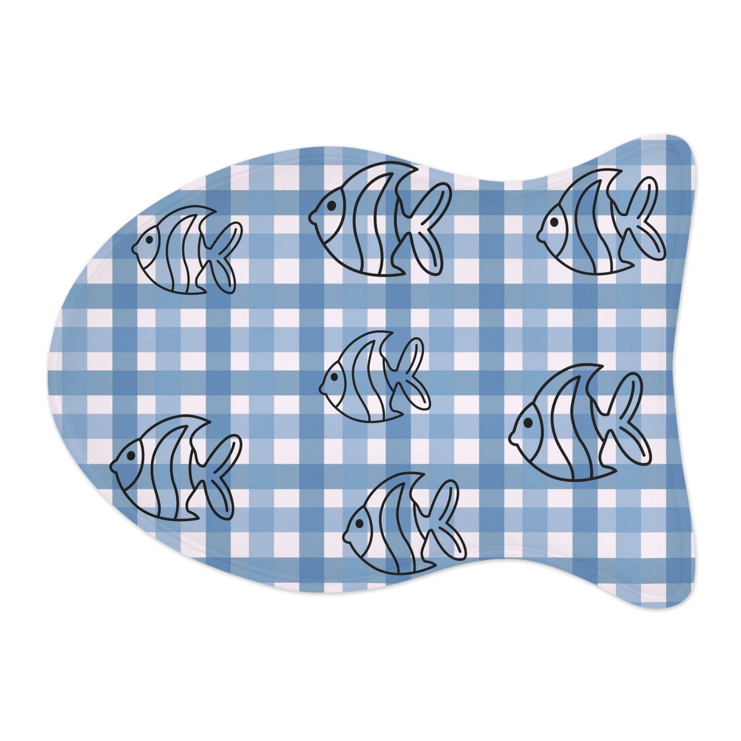 Fishy Plaid Cat Feeding Mats