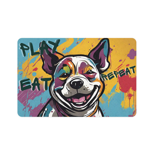 Play, Eat, Repeat Pet Food Mat (12x18)