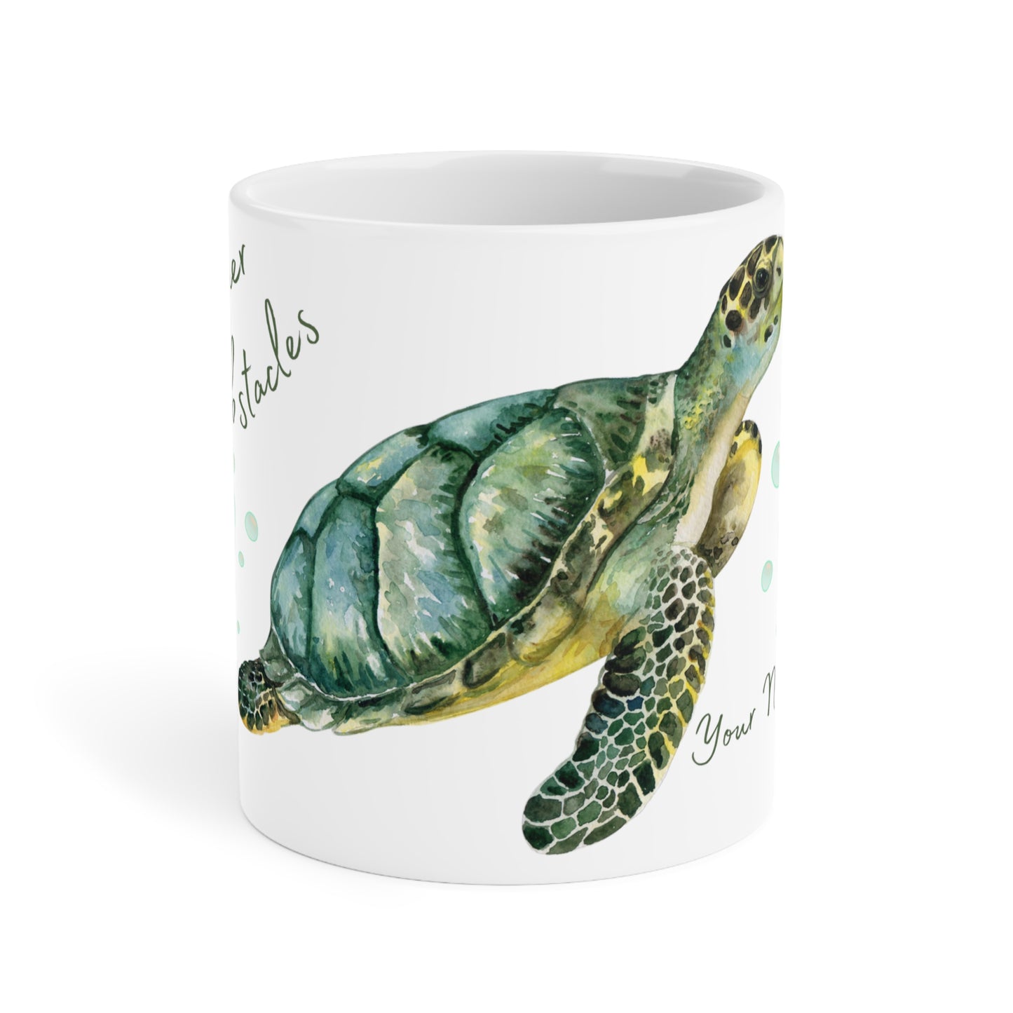 Turtle Themed Mug/Conquer All Obstacles Personalized Mug/Ceramic Mugs (11oz\15oz\20oz)