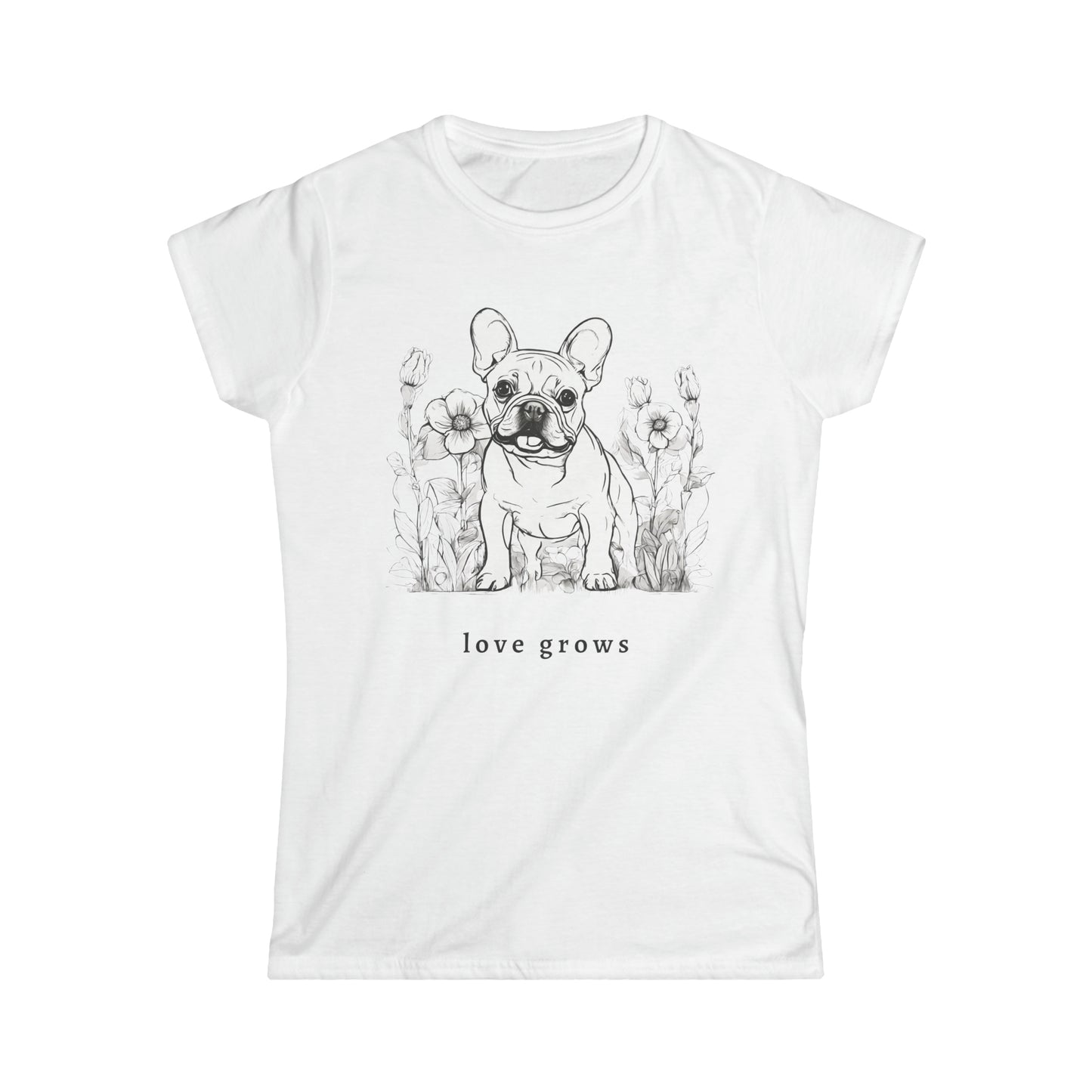 Frenchie Women's Softstyle Tee/Woman's T Shirt/Dog Themed T Shirt