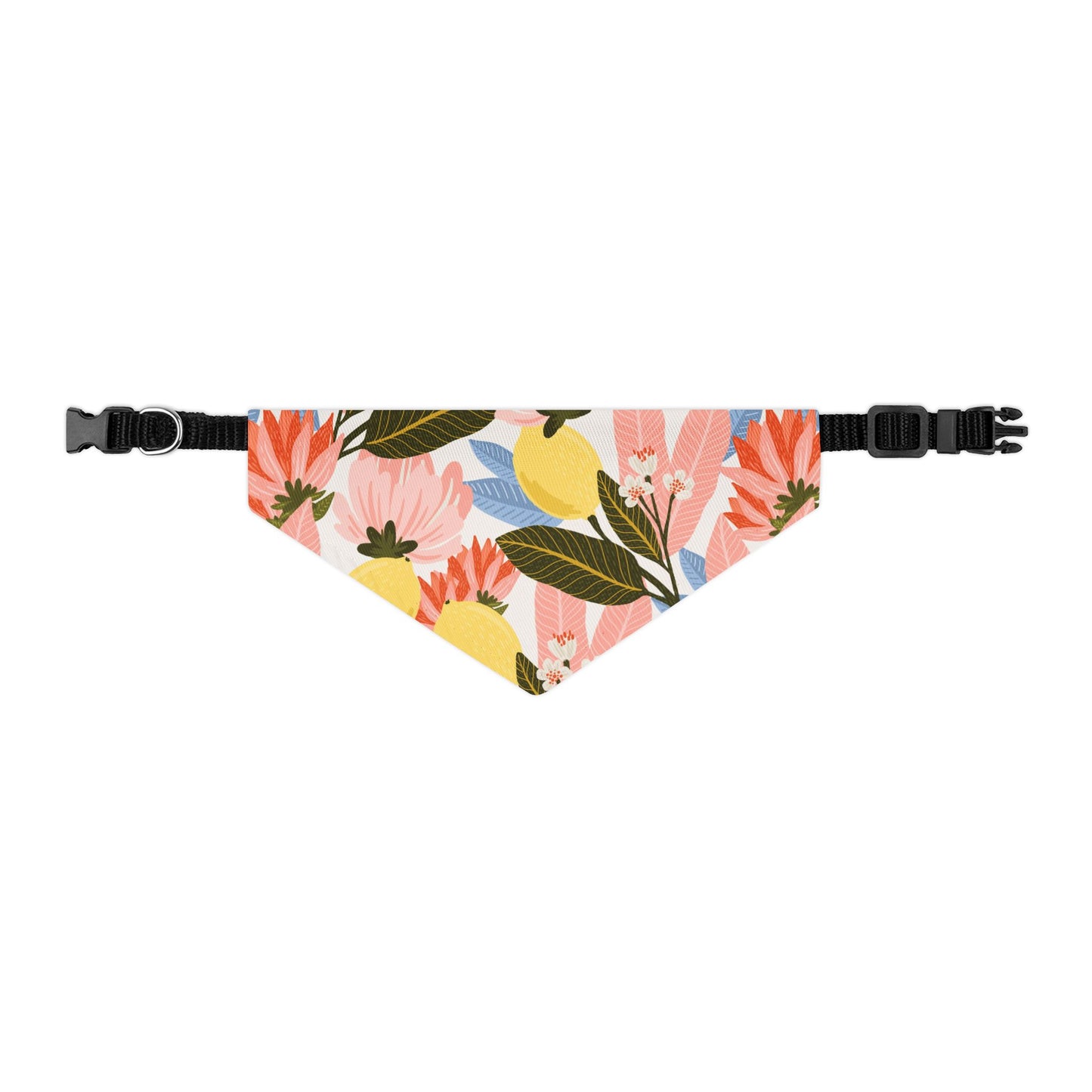 Lemon Flowered Pet Bandana Collar/Cute Pet Bandana/Pet Collar