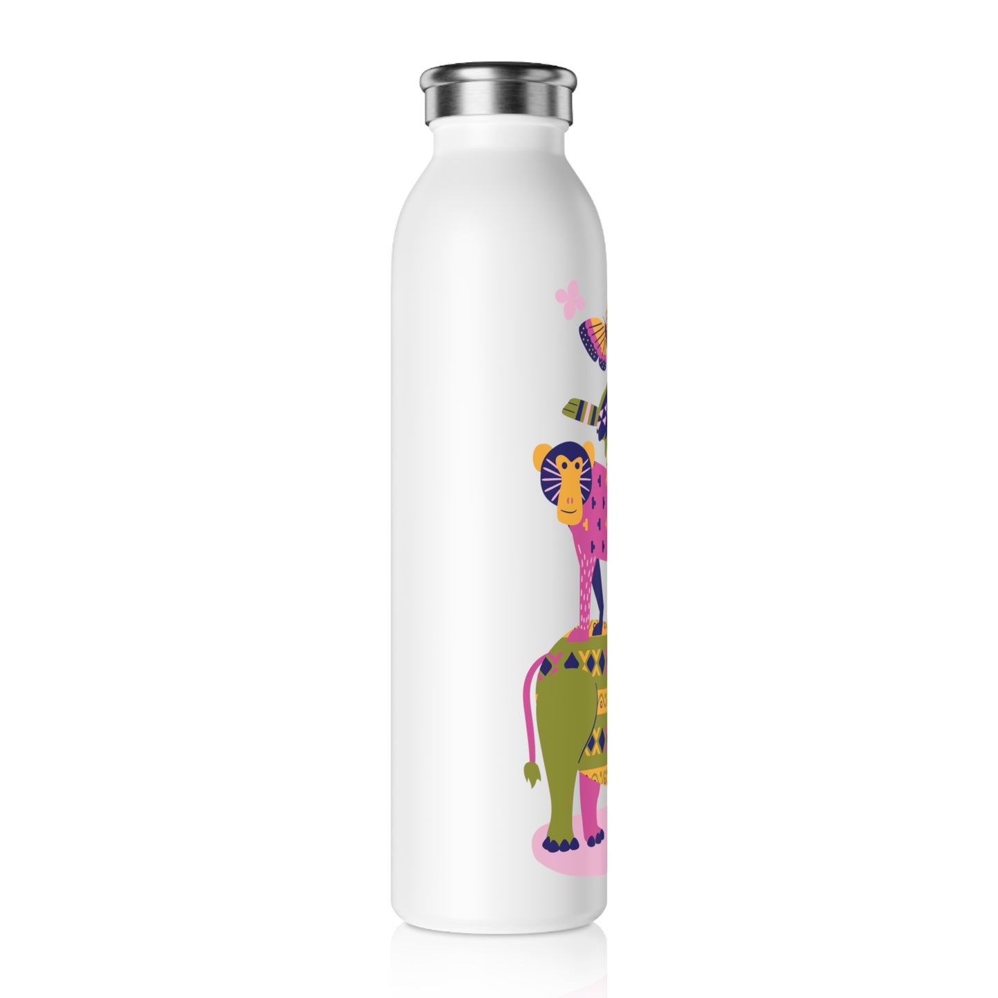 Personalized Stacked Animal Slim Water Bottle/Personalized water bottle/Cold/Hot Water Bottle