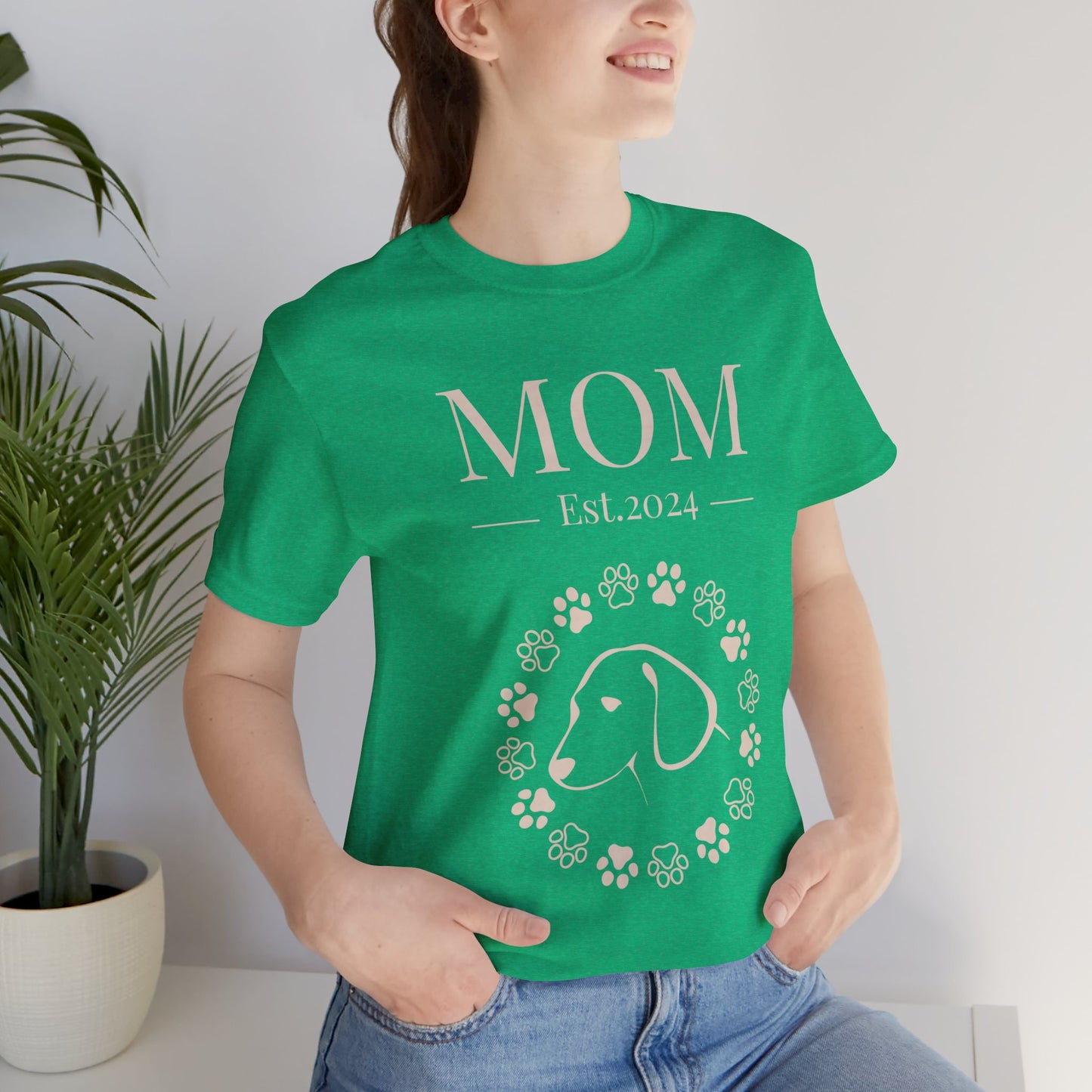 Mom Est in your year! Personalized Dog Mom T Shirt/Unisex Jersey Short Sleeve Tee/Mother's Day Gift/Dog Mom Gift