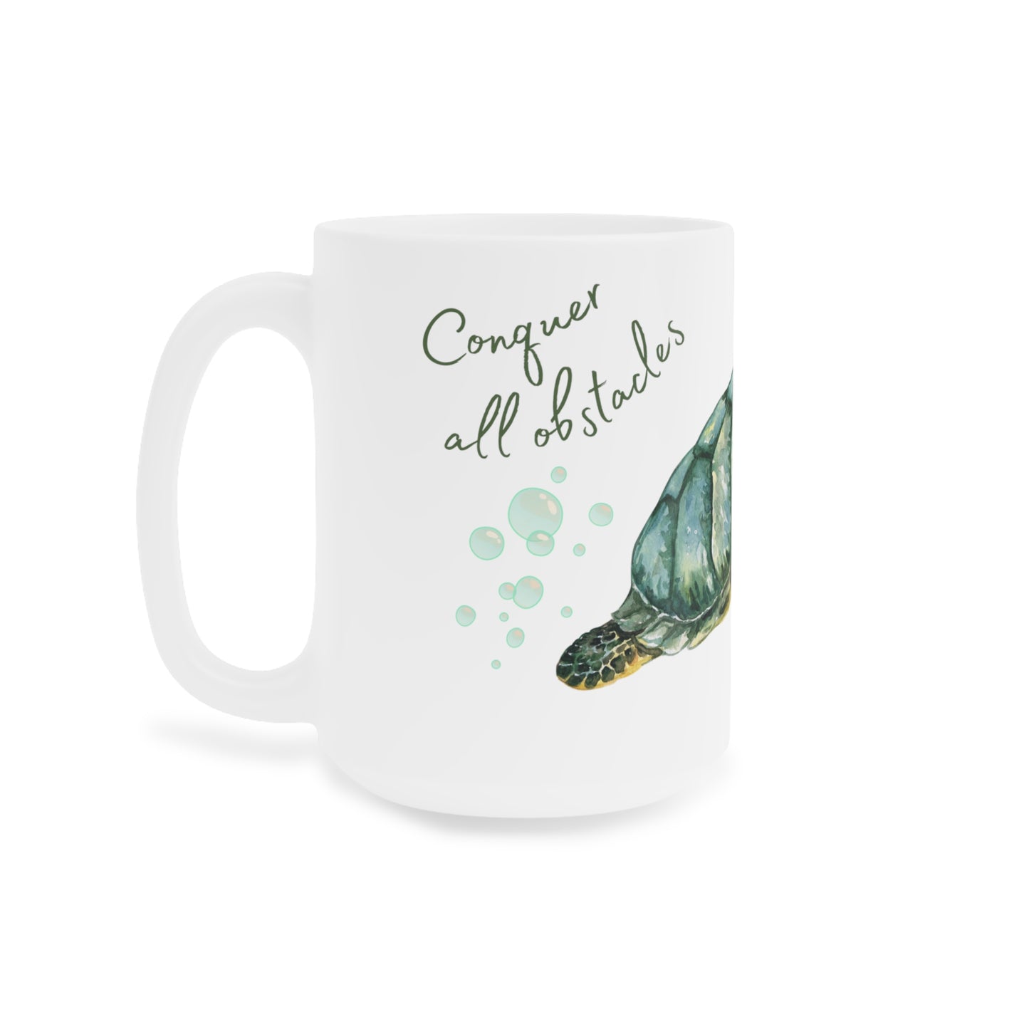 Turtle Themed Mug/Conquer All Obstacles Personalized Mug/Ceramic Mugs (11oz\15oz\20oz)