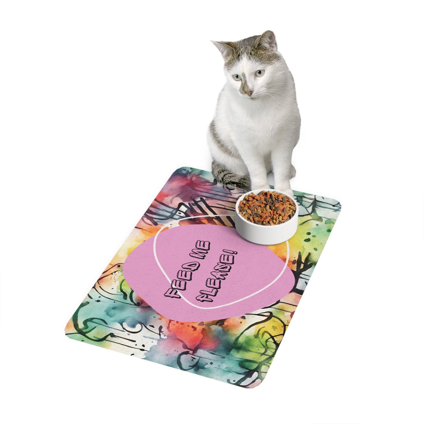 Grafitti Design Pet Food Mat (12x18)