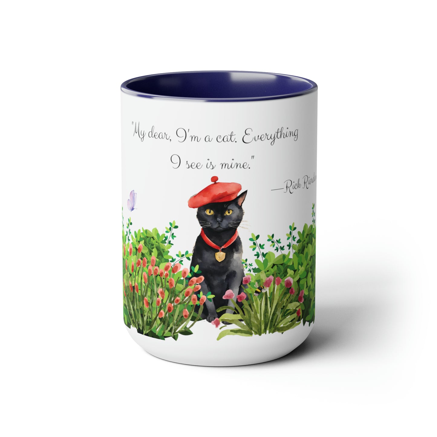 My Dear I'm A Cat/Cat Themed Two-Tone Coffee Mugs, 15oz/Cat Design Mug/Coffee Mug/Cute Cat Mug