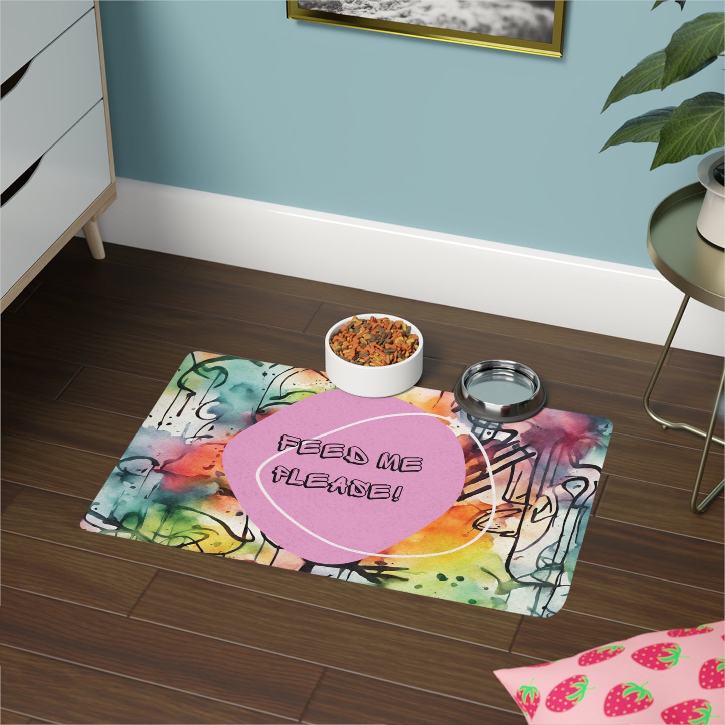 Grafitti Design Pet Food Mat (12x18)