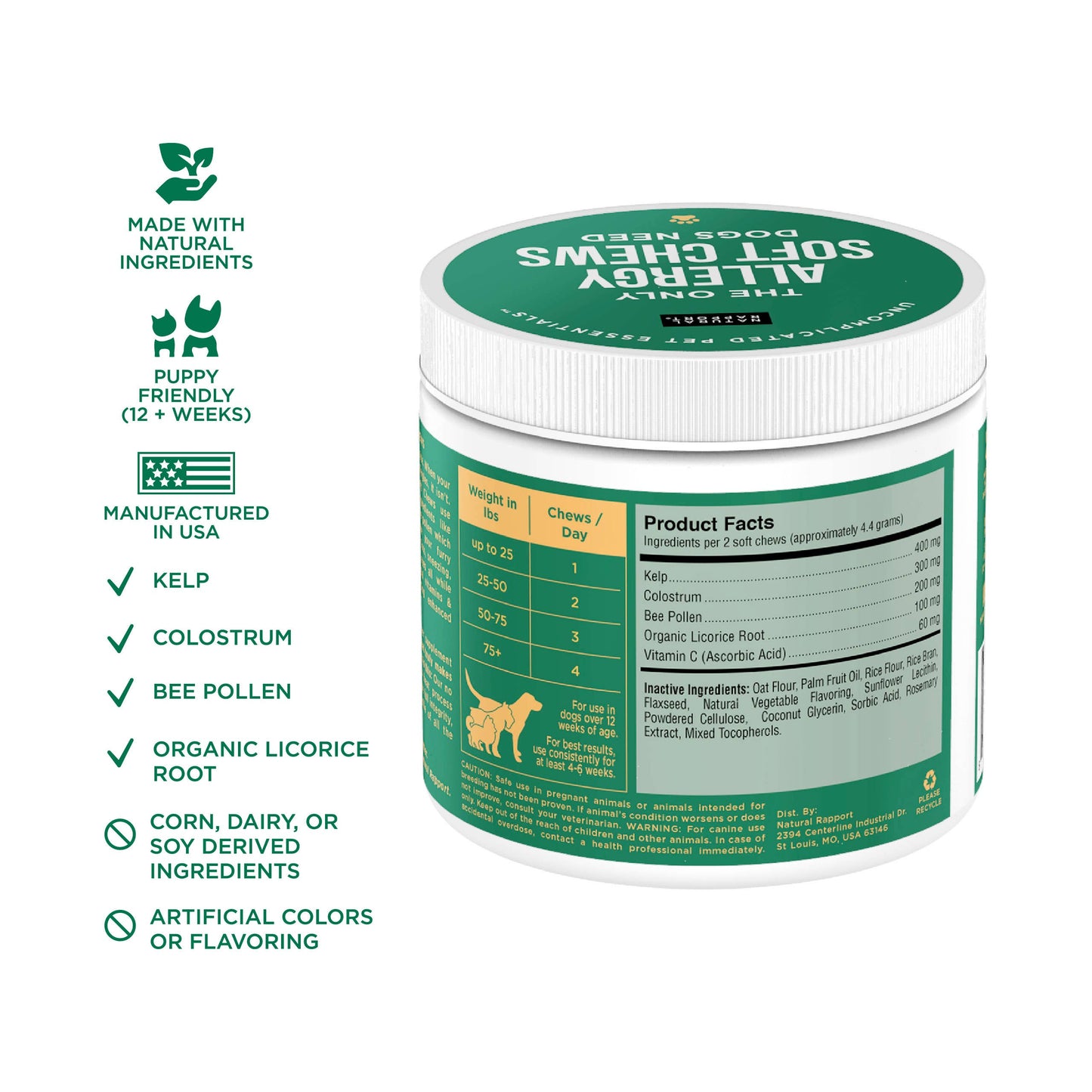 The Only Allergy Soft Chews Dogs Needs: 120 count jar