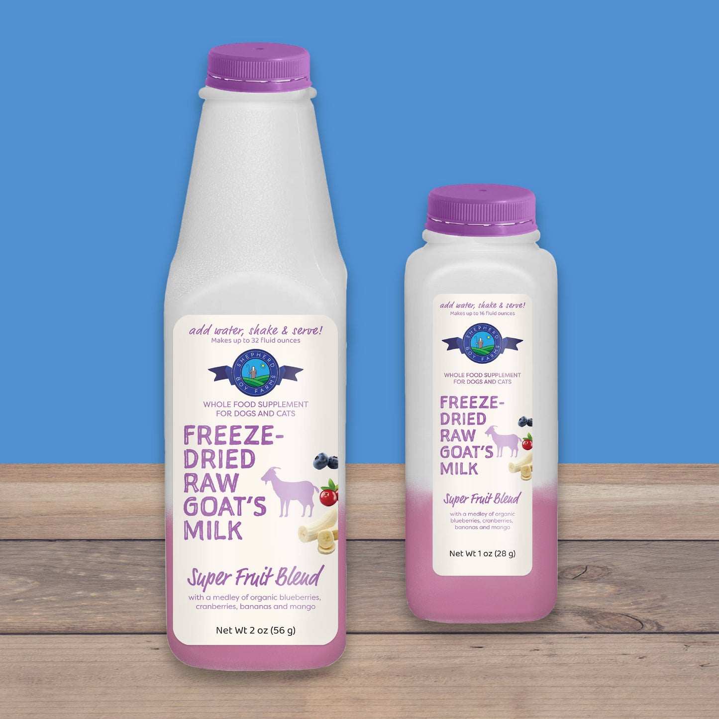 Freeze-Dried Raw Goat Milk Topper- Super Fruit Blend: Small/Shepherd Boy Farms