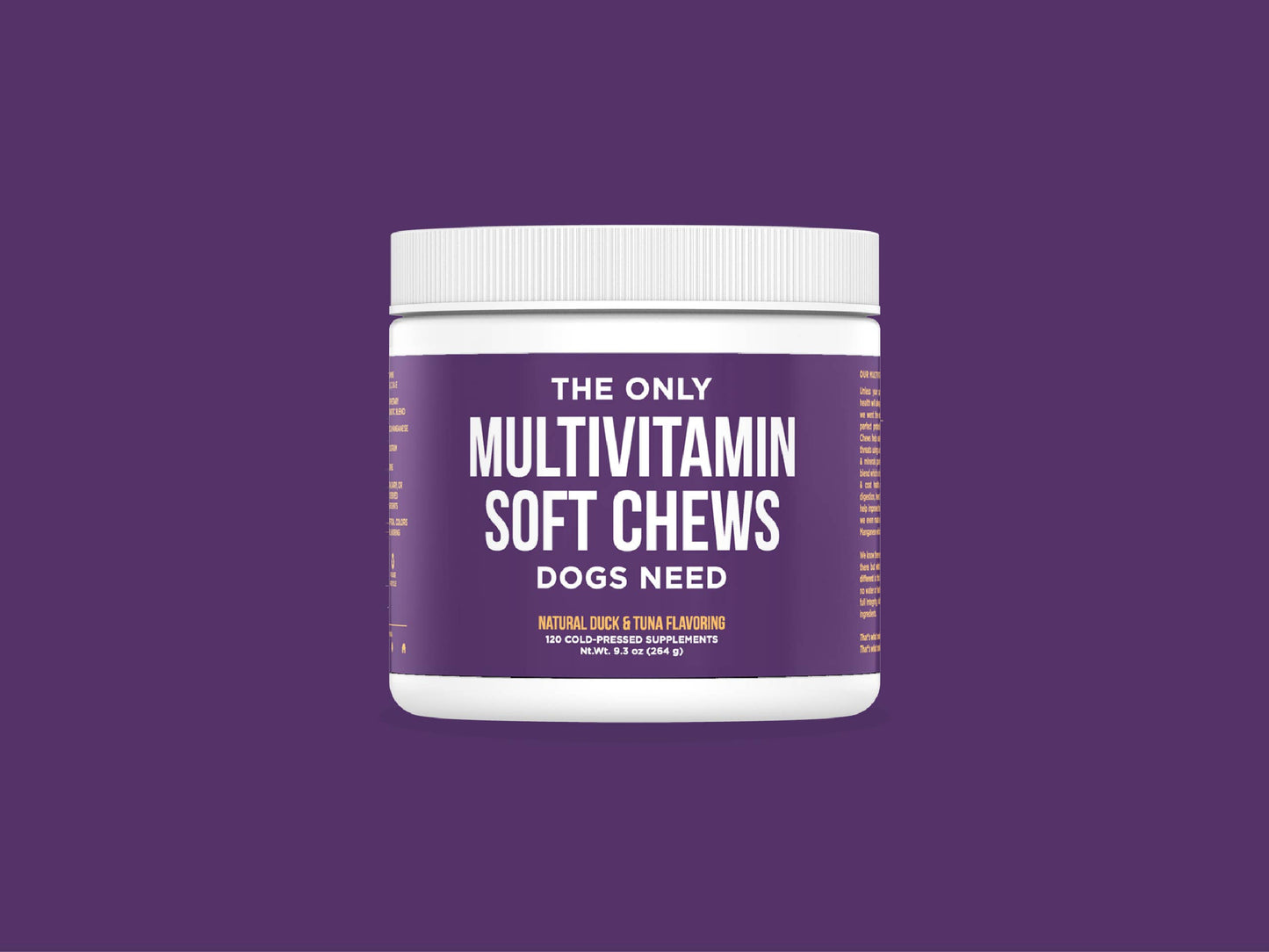 The Only Multivitamin Soft Chews Dogs Need: 120 count jar